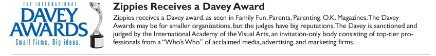 Zippies Receives a Davey Award